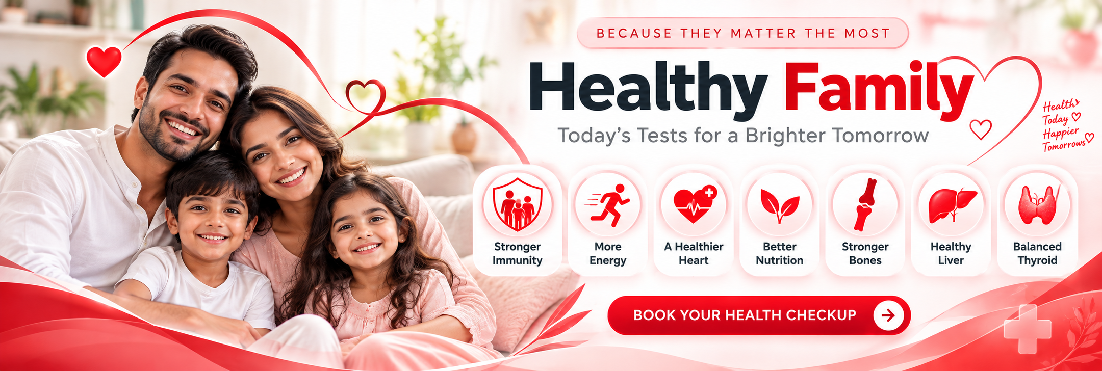 Healthy family health checkup banner
